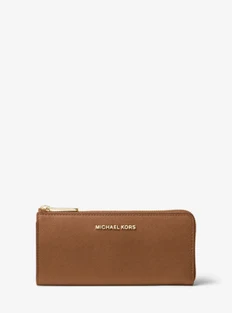 Michael Kors Jet Set Travel Large Saffiano Leather Quarter-Zip Wallet
