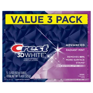 Crest White Whitening Toothpaste, Radiant Mint, 3 Pack