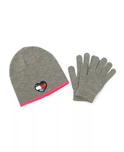 Tommy Hilfiger Big Girls Sequin Flag Heart Beanie and Glove Set, 2 Piece