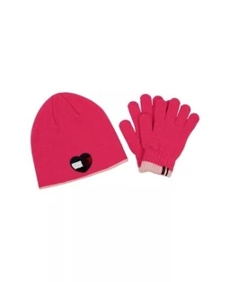 Tommy Hilfiger Big Girls Sequin Flag Heart Beanie and Glove Set, 2 Piece