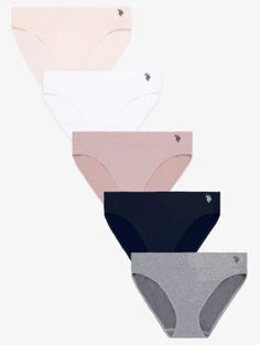 U.S. Polo Assn. 5pk Microfiber Hi-cut Bikinis