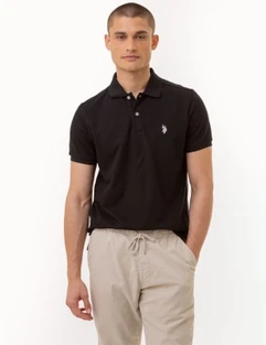 US Polo New Slim Fit Solid Pique Polo Shirt