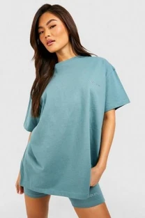 Boohoo Oversized T-shirt And Biker Short Set