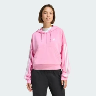 Adidas Women's Essentials 3-stripes French Terry Quarter-zip Hoodie