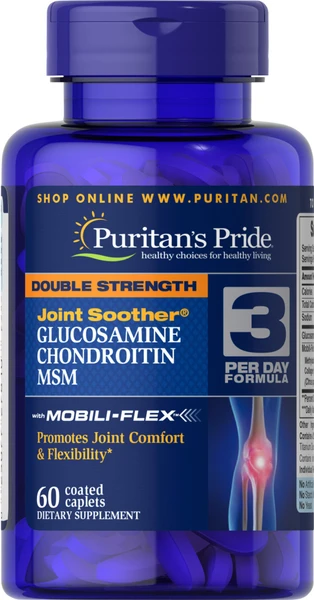 Puritan's Pride Double Strength Glucosamine, Chondroitin & MSM Joint Soother®, 60 Caples, 6 Pack