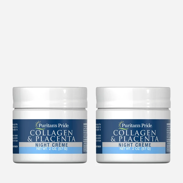 Puritan's Pride Natural Collagen and Placenta Night Creme - 57g (2 oz) Each, 2 Pack