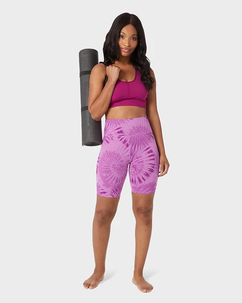 32 Degrees Biker Shorts Britt Black High Waist Lace Trim Cycling