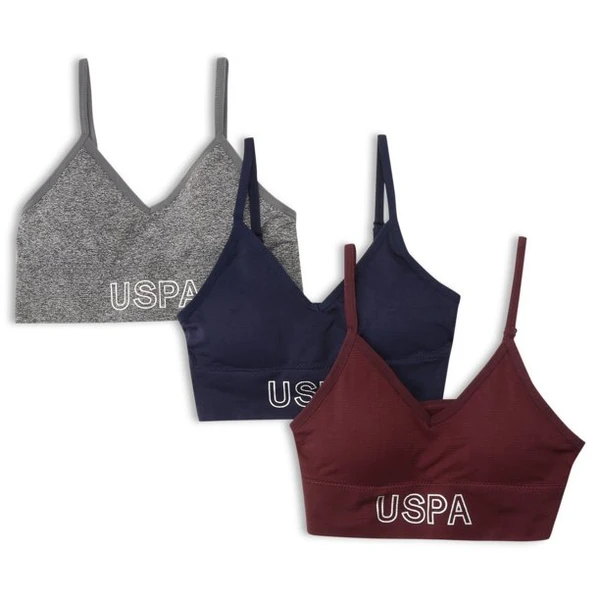 U.S. Polo Assn. Women's Tag-Free Seamless Comfort Bra Set, 3-Pack