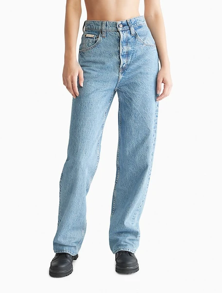 Calvin Klein Women's Relaxed Straight Fit Desert Blue Jeans