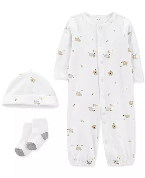Carter's Baby Boys Or Baby Girls Take Me Home Converter Gown, 3 Piece Set