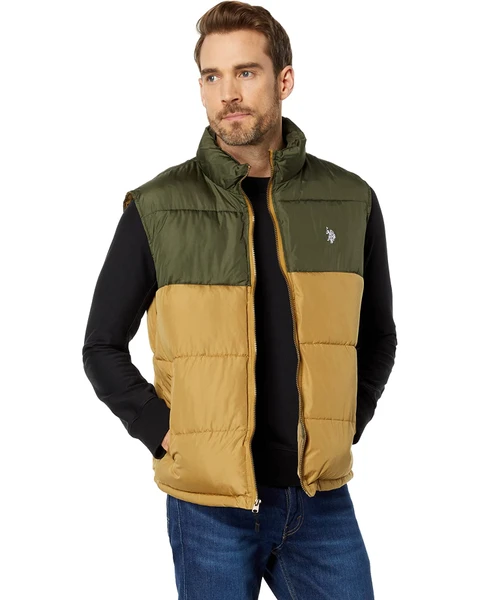 U.S. Polo Assn. Color-Block Puffer Vest