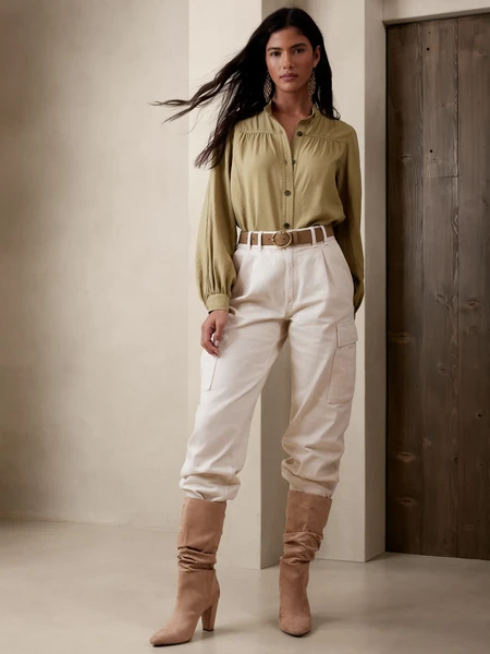 Banana Republic Poet-Sleeve Blouse