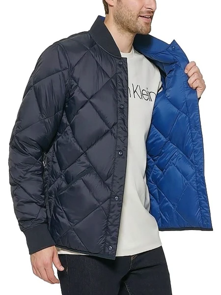 Calvin Klein Reversible Quilted Snap Front Bomber