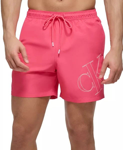 Calvin Klein Men's 5" Ck Outline Logo Swim Trunks