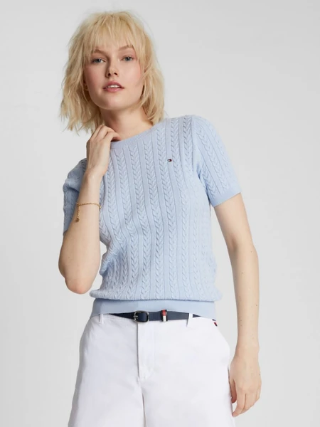 Tommy Hilfiger Short-Sleeve Cable Knit Sweater