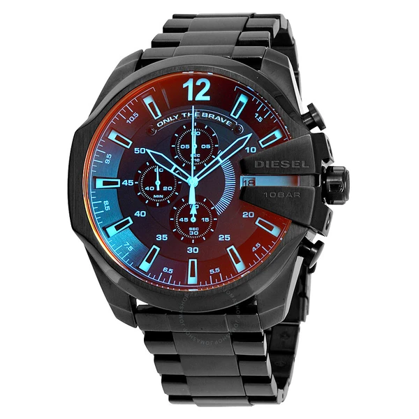 Diesel Mega Chief Black Ion-Plated Stainless Steel Men's Watch Dz4318