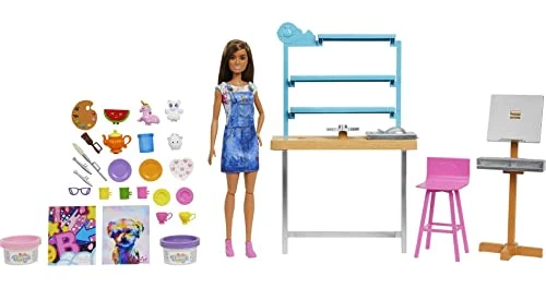 Barbie Barbie Relax And Create Art Studio Doll (11.5 Inches) 25+ Creation Accessories For Pottery Making & Painting Kids 3 To 7 Years Old