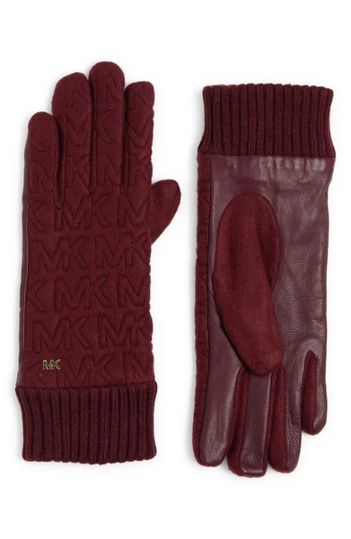 Michael Kors Quilted Logo Glove with Leather Trim Shipzee