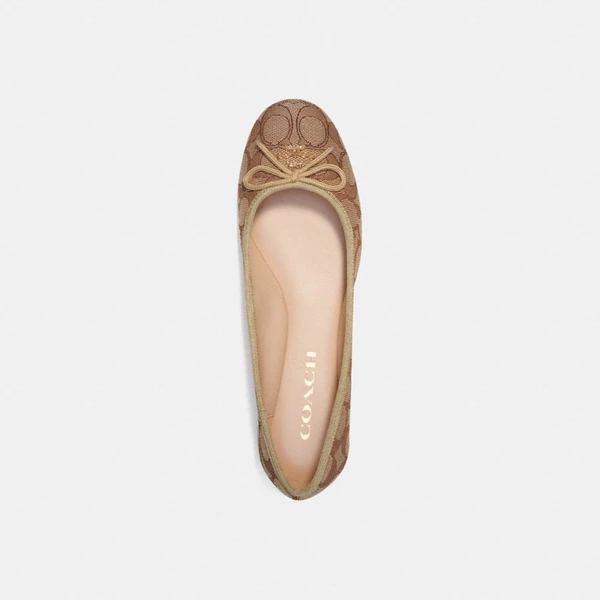 靴 COACH   ALINA LEATHER BALLET Coach Outlet Alina Ballet Flats Beige Leather Unboxing - YouTube