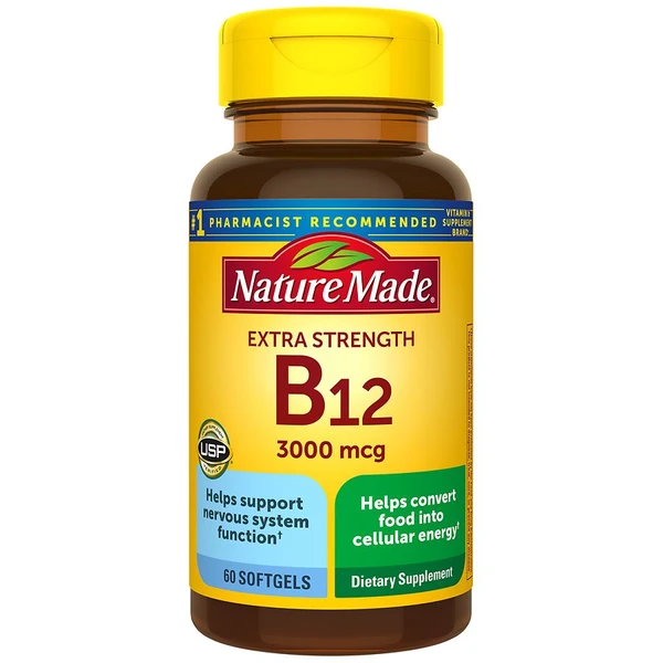 Nature Made Extra Strength Vitamin B12 3000 mcg Softgels (2 pack)