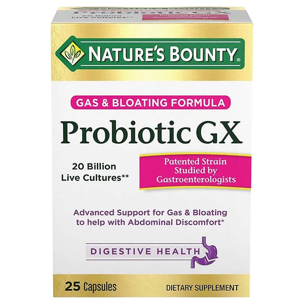 Nature's Bounty Probiotic GX Gas & Bloating Formula, Capsules (2 pack)