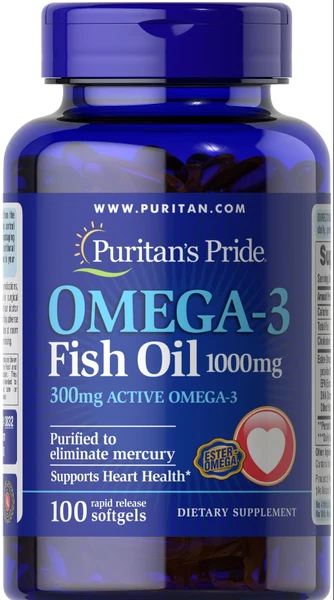 Puritan's Pride (3 Pack) Omega-3 Fish Oil 1000 Mg (300 Mg Active Omega-3)