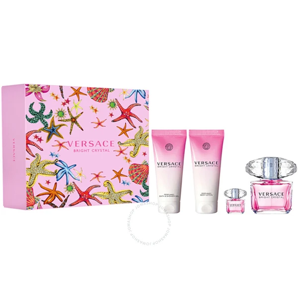 Versace Ladies Bright Crystal 4Pc Gift Set Fragrances 8011003879113