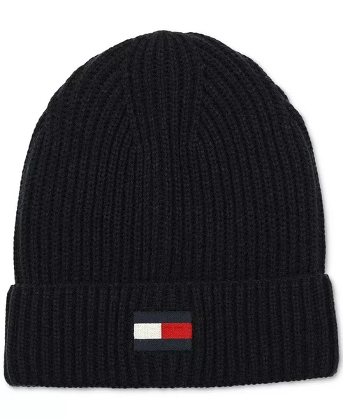 Tommy Hilfiger Men's Fisherman Ribbed-Knit Logo Beanie