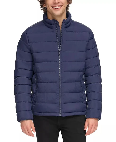 DKNY Men's Quilted Full-Zip Stand Collar Puffer Jacket