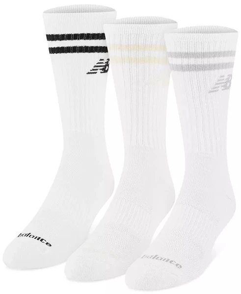 New Balance Men's 3-Pk. Reverse Terry Crew Socks
