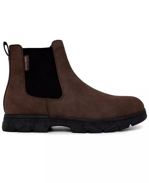 NWOT Nautica Men\'s Wuzer Chelsea Boots Nautica Mens Wuzer Chelsea Round Toe Pull On Boots Brown  main image 4