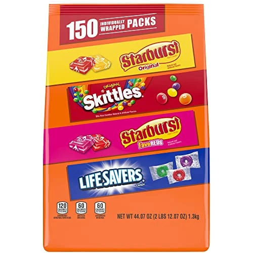 MARUO Skittles Starburst Original & Favered Life Savers Individually Wrapped Bulk Fun Size Chewy