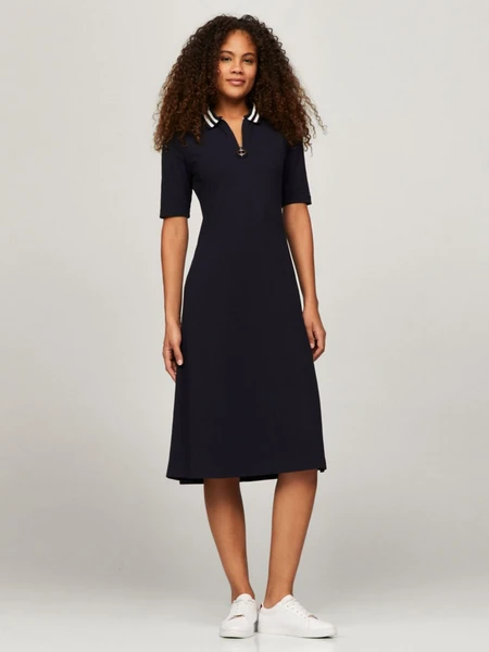 Tommy Hilfiger Zip Polo Midi Dress