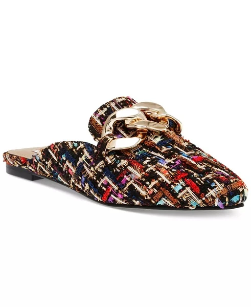 Steve Madden Women's Fleur Tailored Chain Mule Loafer Flats