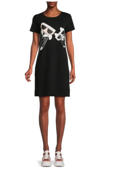 Karl Lagerfeld Paris Choupette Graphic T Shirt Dress