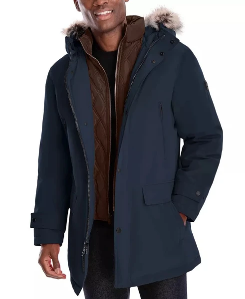 Michael Kors Men's Hooded Bib Snorkel Parka
