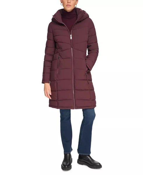 Calvin Klein Women's Hooded Stretch Puffer Coat