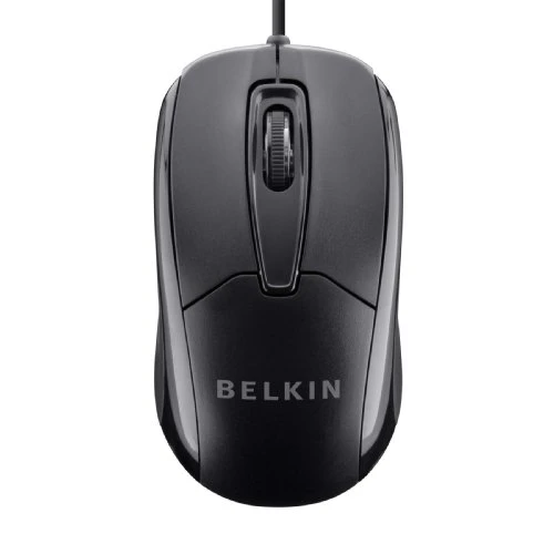 Belkin 3-Button Wired Computer Mouse - Ambidextrous Ergonomic