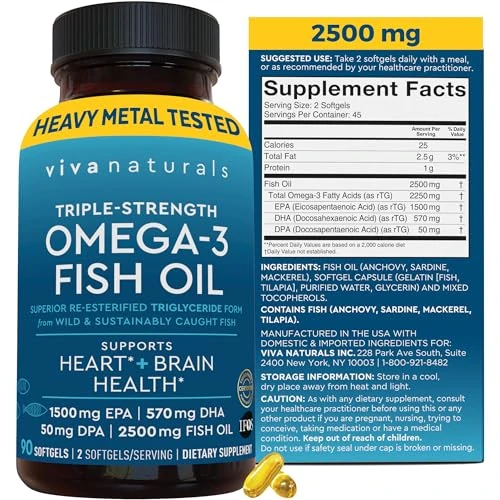 Viva Naturals Viva Naturals Omega-3 Fish Oil Supplement Triple-Strength Wild Caught