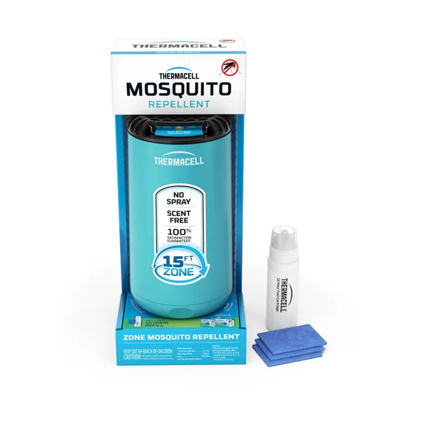 ‎Thermacell Repellents, Inc. Patio Shield Mosquito Repeller with 12-Hour Fuel Cartridge and 3 Repellent Mats